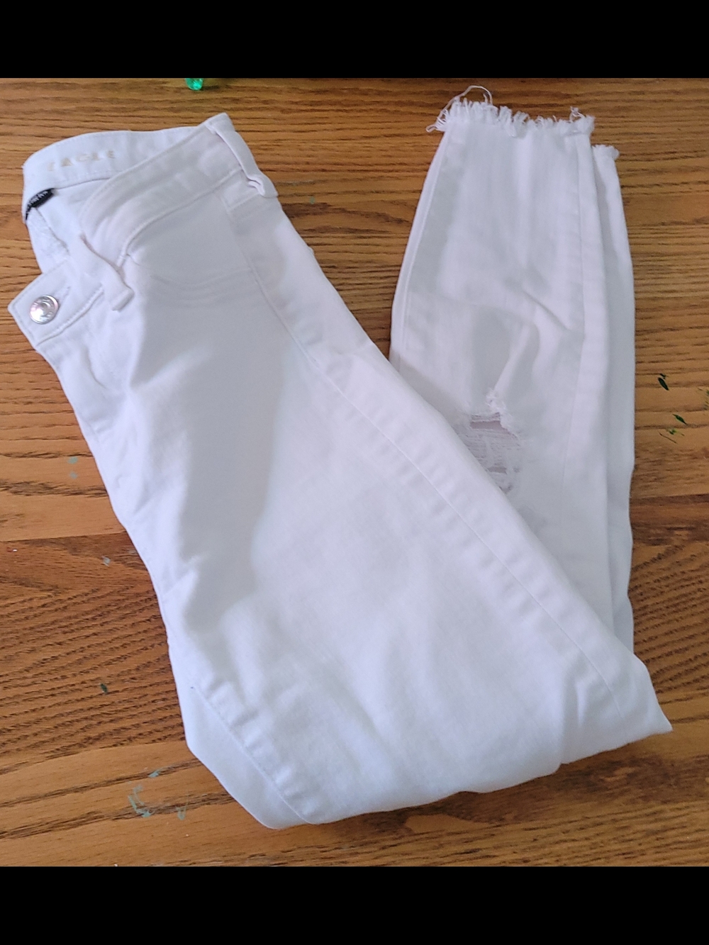 White Distressed High-Waist Jeans